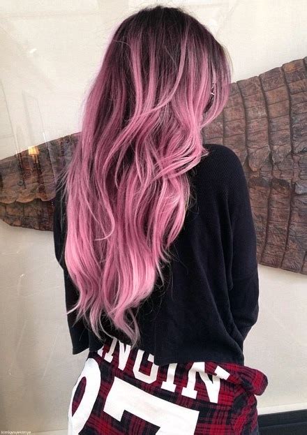 Ombre Hair Dark Brown To Pink