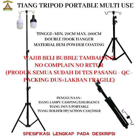 Jual Tiang Infus Lampu Kamera Tripod Portable 3 Section 200cm Untuk