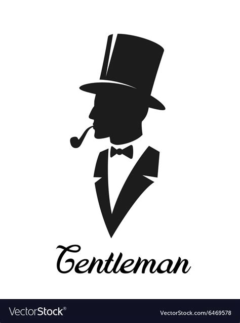 Gentlemen Silhouette Logo Royalty Free Vector Image