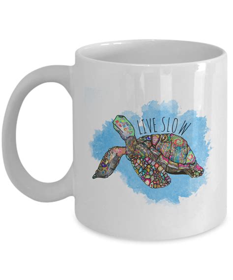 Live Slow Turtle Mug Turtle Lover Mug Turtle Mug Cup Funny