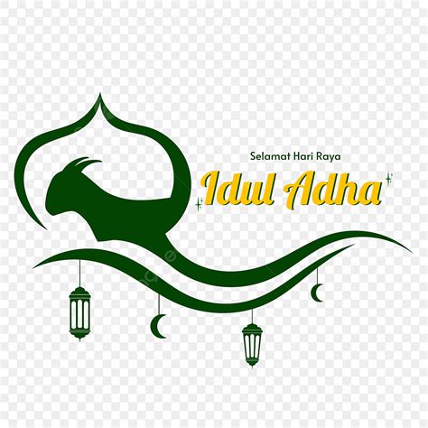 Typography Of Selamat Hari Raya Idul Adha With Goat Element Hari Raya