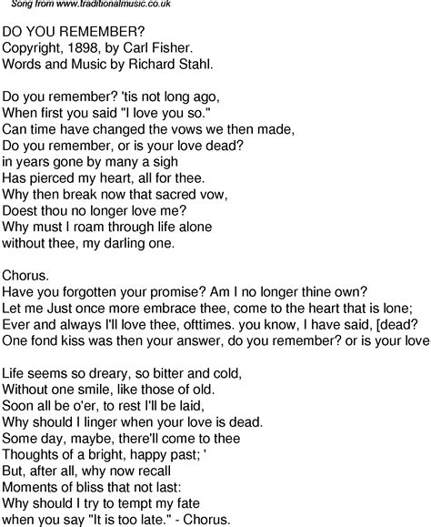 Explain your version of song meaning, find more of george michael lyrics. Old Time Song Lyrics for 61 Do You Remember