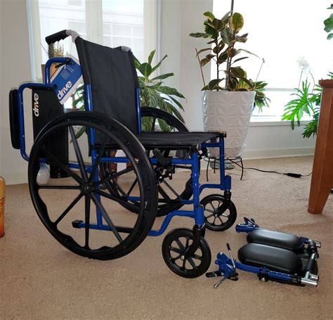 Drive Medical Blue Streak Wheelchair With Flip Back Desk Arms Elevating