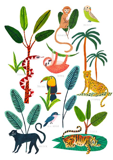The Design- - A playful Jungle design featuring all the best jungle animals, including: Sloth ...