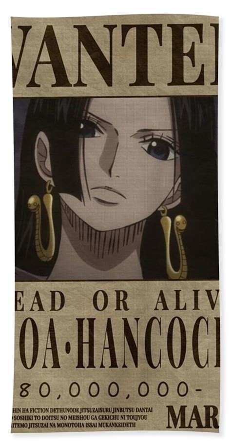 Boa Hancock Pirate Empress One Piece Wanted Bounty Poster Poster Beach Towel By Kailani Smith