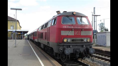 Germany Db Regio Class 218 Rabbit Diesel Departs From Aulendorf On An Ulm Lindau Service
