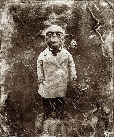 Yoda Star Wars Antique Photo Painting By Tony Rubino