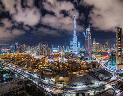 Building City Dubai Light Night Skyscraper United Arab Emirates