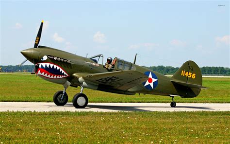 Curtiss P 40 Warhawk Airplane Military Aircraft Vehicle Warbird