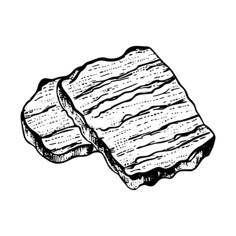 Premium Vector Hand Drawn Vector Illustration Of Toasted Bread Slices