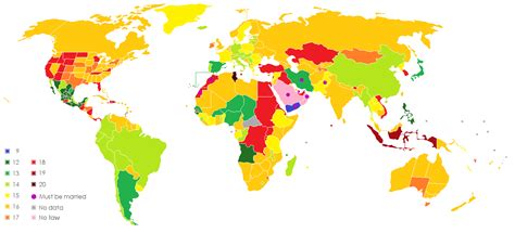 Worldwide Age Of Consent 1393x632 Mapporn