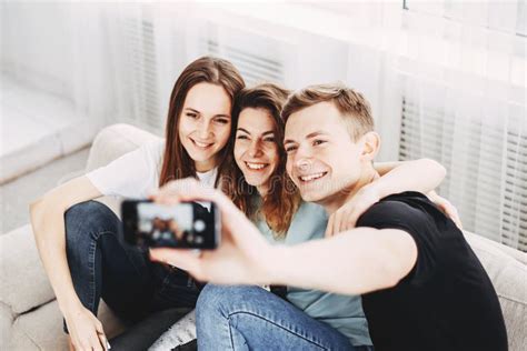 Friends Taking Group Selfie On Smartphone Stock Image Image Of Blog Camera 132524711