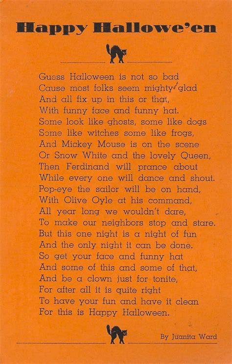 "Happy Hallowe'en" Poem | Halloween poems, Halloween funny, Happy halloween