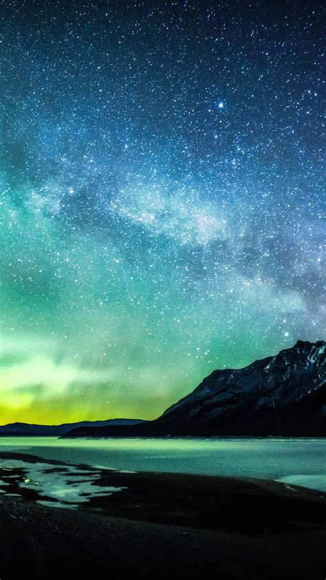 750x1334 Aurora And The Milky Way Abraham Lake 8k Iphone 6 Iphone 6s