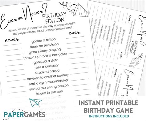 Hilarious Adult Birthday Game Printable Party Games Adult Etsy