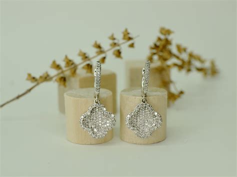 K White Gold Diamonds Clover Earrings Pointers Jewellers Fine Jewelry Retailer In Kuala Lumpur