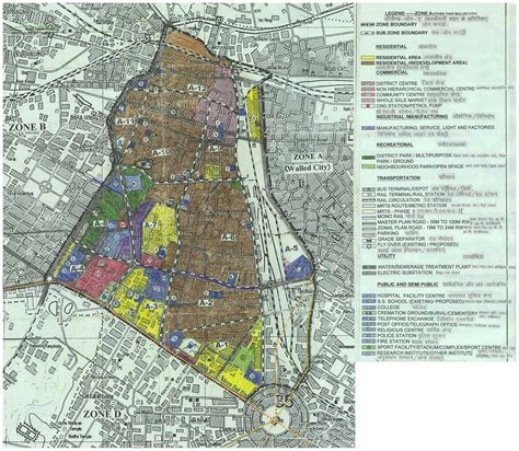 Zonal Development Plan Map Old City Delhi Master Plans India