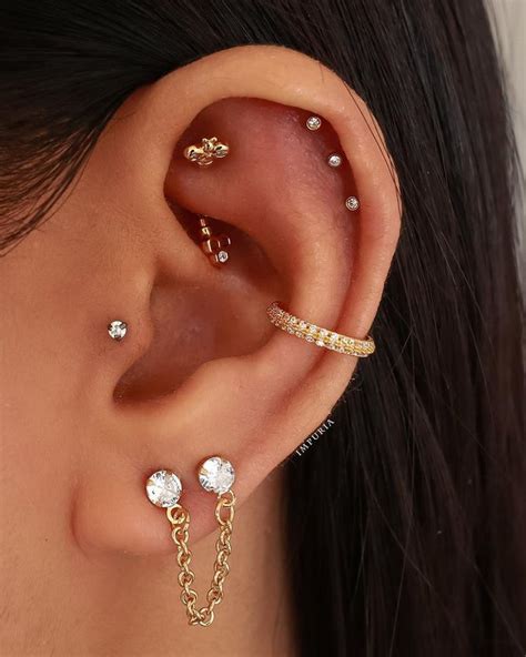 Bee Rook Earring Gold Rook Piercing Jewelry Rook Bar Rook Jewellery