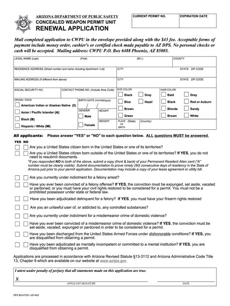 Arizona Ccw Renewal Fill Out And Sign Online Dochub