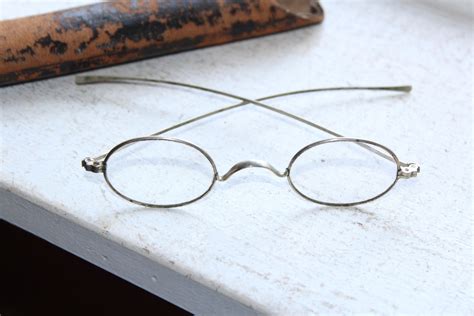 antique eyeglasses with case civil war era 1800s santa spectacles
