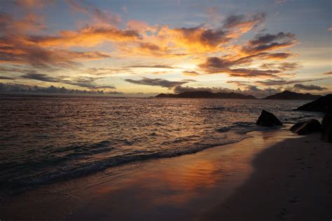Beautiful Seychelles Sunset On La Digue Natural Beauty East Africa