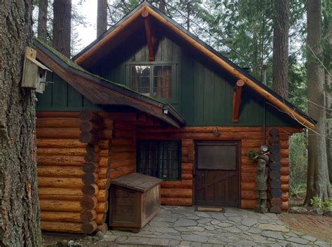 A Hand Hewn Log Cabin In The Foothills Of Oregons Mount Hood The