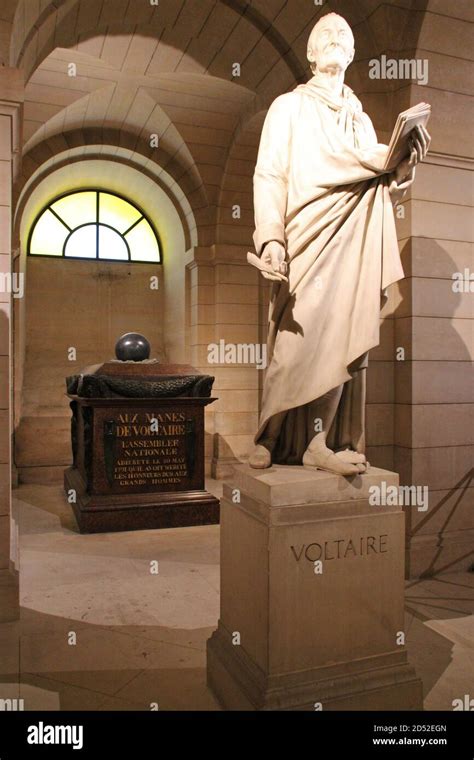 Sculpture Grave Of Voltaire At The Panthéon In Paris France Stock