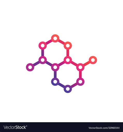 Graphene Carbon Molecule Structure Logo Royalty Free Vector