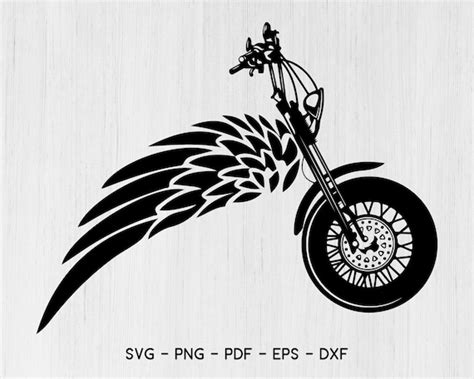 Angel Wings Motorcycle Svg Feather Emblem Angel Heaven Etsy