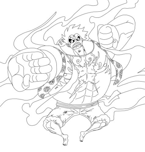 Luffy Gear 4 Coloring Pages ~ Luffy Coloring Waldo Harvey