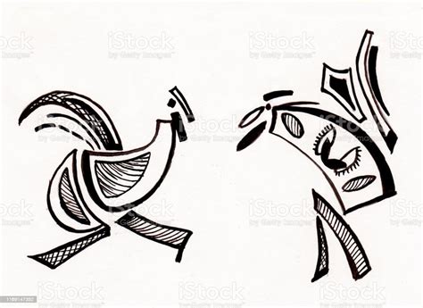 Two Cocks Stock Illustration Download Image Now Abstract Battle