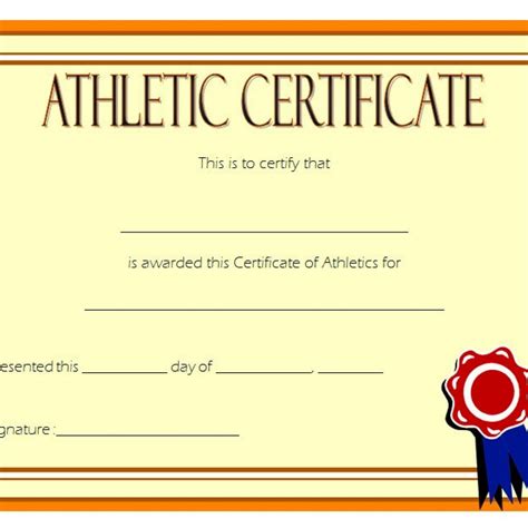 Athletic Award Certificate Template 10 Best Designs Free