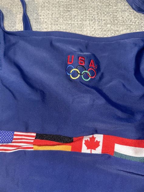 Speedo Vintage Usa Olympic Flags One Piece Swimsuit S Gem