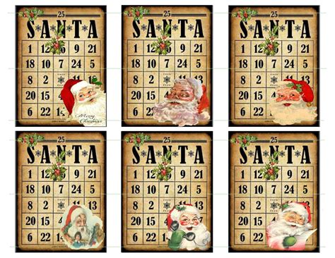 Santa Bingo T Tags Printable Images Digital Printables