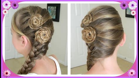Flower Accented Side French Braid Spring Hairstyles