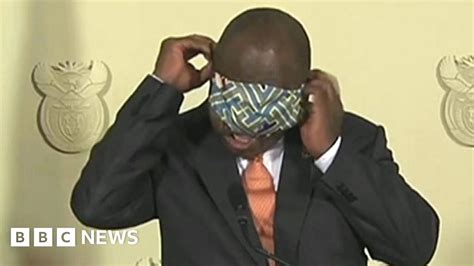 South African President Cyril Ramaphosa Mocked Over Face Mask Struggles