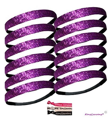 12 Pack Twelve Glitter Headbands By Activewear Apparel 12 Purple