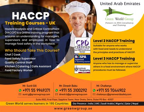 Haccp Food And Hygiene Safety Course Training In Dubai Green World Group