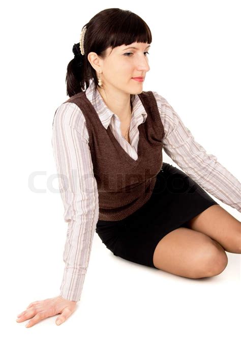 A Beautiful Young Sexy Black Haired Woman Posing Stock Image Colourbox