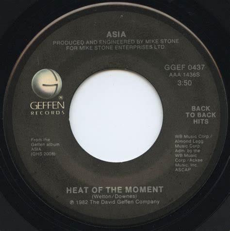Asia Heat Of The Moment Only Time Will Tell 1982 Vinyl Discogs