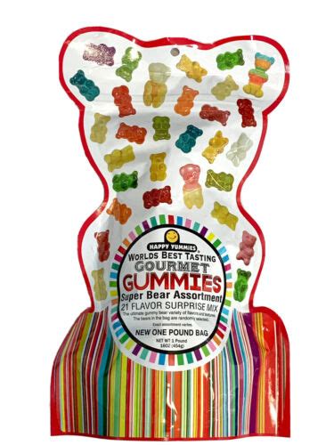 happy yummies worlds best tasting gourmet gummies bear 21 flav assortment 1 lb 858493005152 ebay