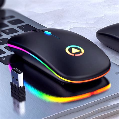 2xyindiao Wireless Gaming Mouse Ergonomic Mouse 4 Keys Led 1600 Dpi