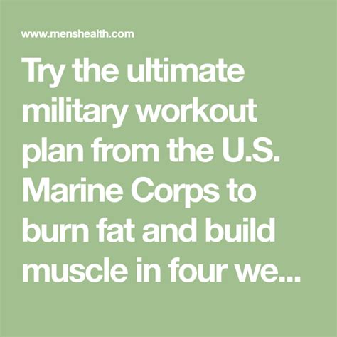 The Marine Workout In 2020 Military Workout Plan Military Workout