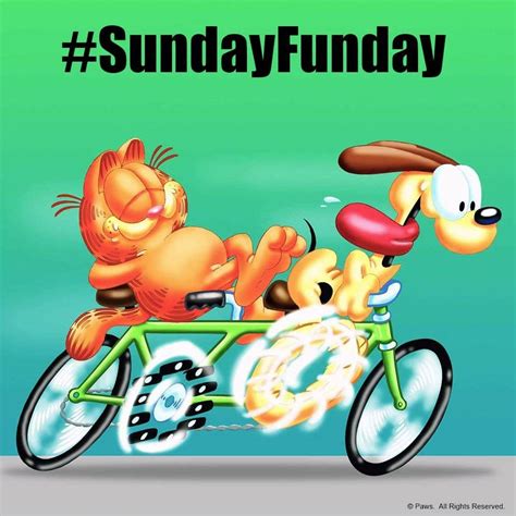 Sunday Funday Enjoy The Ride Garfield Pictures Garfield Cartoon Good Morning Greetings
