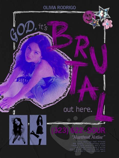 Olivia Rodrigo Brutal SOUR Poster In 2021 Poster Wall Art Picture