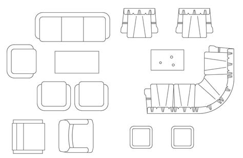 2d Furniture Sofa Cad Blocks Top View Drawing Dwg File Cadbull Images