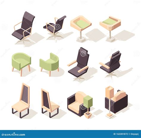 Office Chairs Modern Furniture Chairs And Armchairs Vector Low Poly