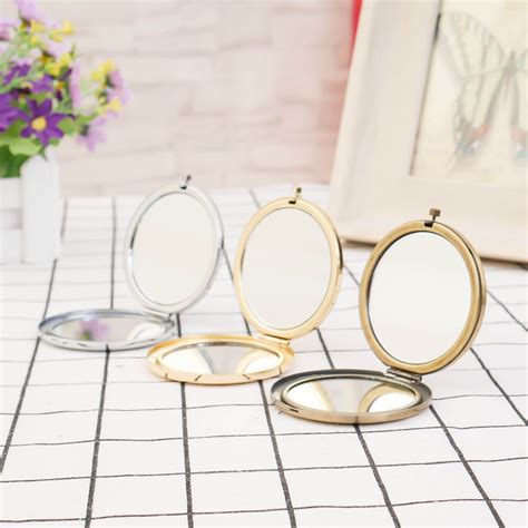 571mm Blank Round Metal Compact Mirror Pocket Makeup Mirrors Portable