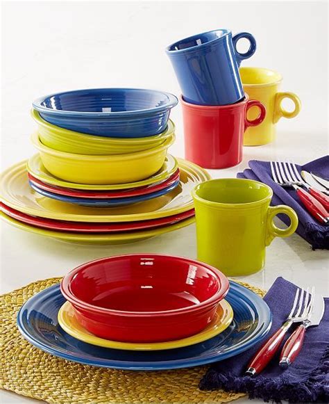 Fiesta Mixed Bright Colors 16 Piece Set Service For 4 Created For Macy S Macy S Fiesta