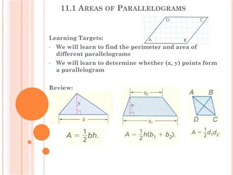 Ppt 111 Areas Of Parallelograms Powerpoint Presentation Free